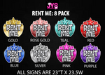 RENT ME: 8 PACK - Yard Card Signs by JYS International