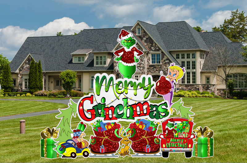 MERRY GRINCHMAS QUICK SET - Yard Card Signs by JYS International