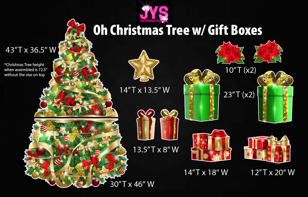 OH CHRISTMAS TREE! W/ PRESENTS: Light It Up Optional - Yard Card Signs by JYS International