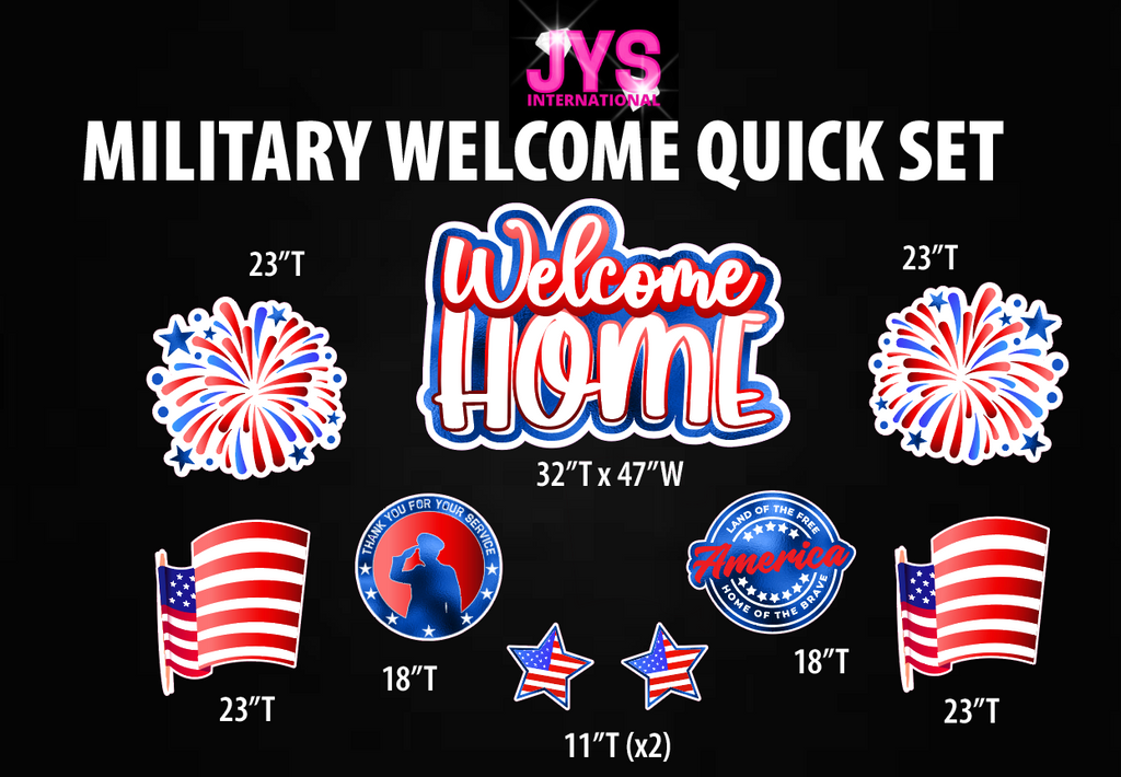 MILITARY WELCOME HOME QUICK SET - Yard Card Signs by JYS International