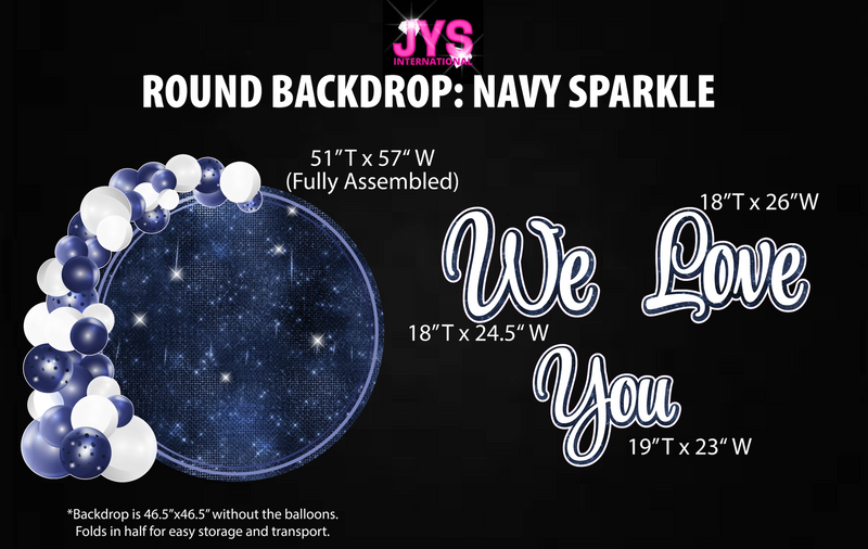 ROUND BACKDROP: NAVY SPARKLE - Yard Card Signs by JYS International