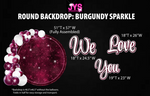 ROUND BACKDROP: BURGUNDY SPARKLE - Yard Card Signs by JYS International