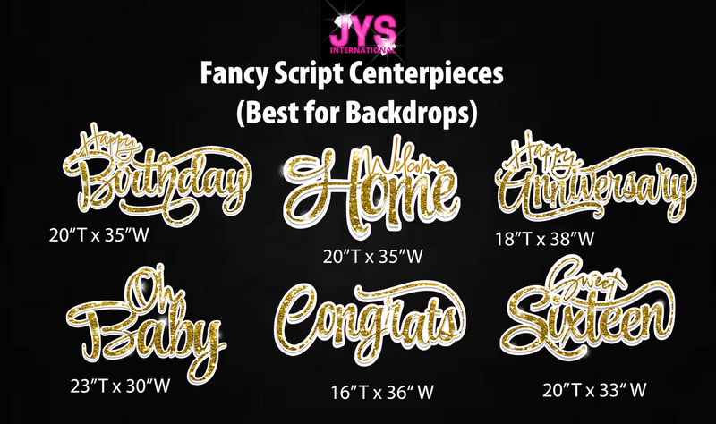 FANCY SCRIPTS (Multiple Colors) - Yard Card Signs by JYS International