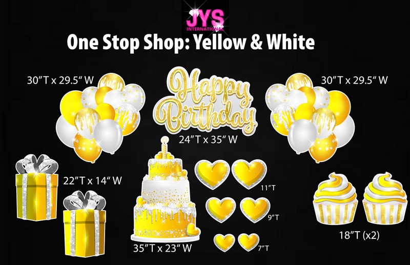 ONE STOP SHOP: YELLOW & WHITE - Yard Card Signs by JYS International