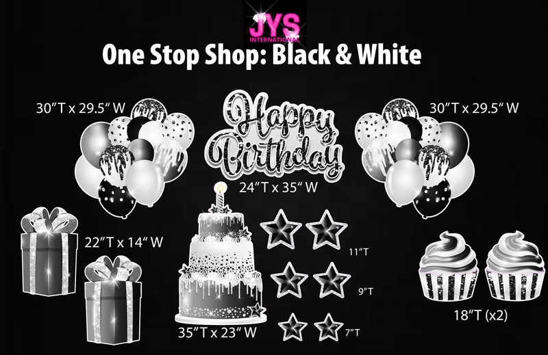 ONE STOP SHOP: BLACK & WHITE - Yard Card Signs by JYS International