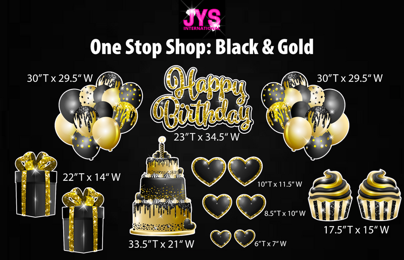 ONE STOP SHOP: BLACK & GOLD - Yard Card Signs by JYS International