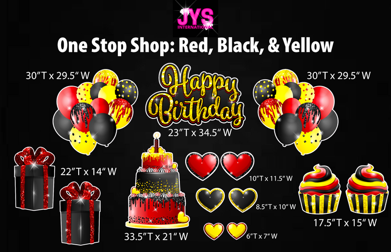 ONE STOP SHOP: BLACK, RED, & YELLOW - Yard Card Signs by JYS International