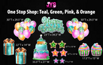 ONE STOP SHOP: TEAL, GREEN, PINK & ORANGE - Yard Card Signs by JYS International