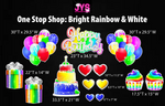 ONE STOP SHOP: BRIGHT RAINBOW & WHITE - Yard Card Signs by JYS International