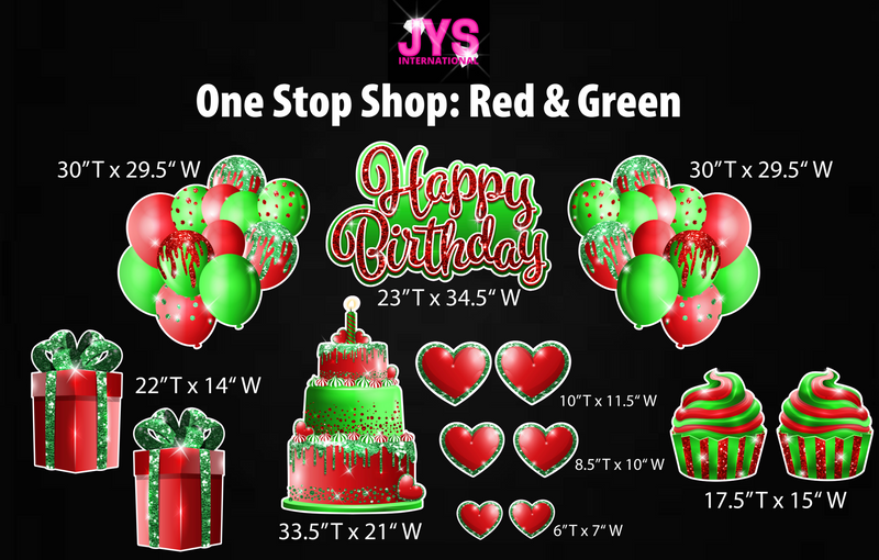 ONE STOP SHOP: RED & GREEN - Yard Card Signs by JYS International