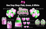 ONE STOP SHOP: PINK, GREEN & WHITE - Yard Card Signs by JYS International