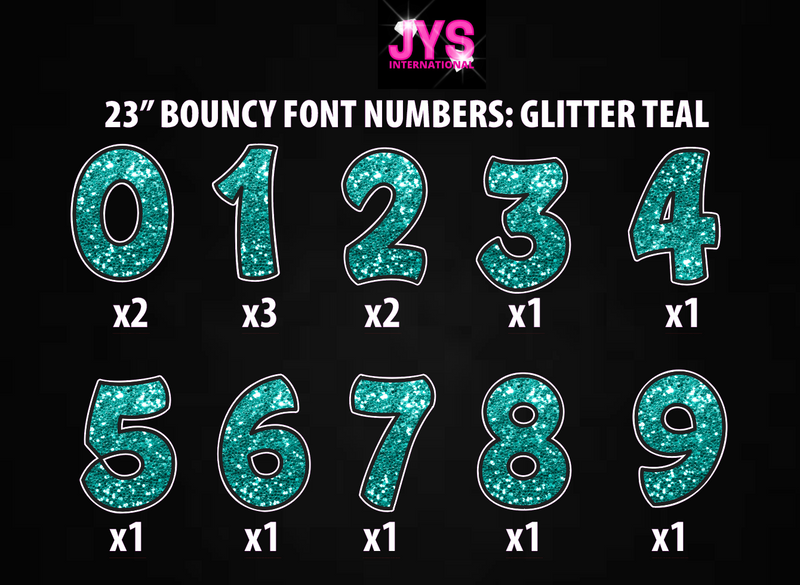 23" GLITTER BOUNCY NUMBER SET