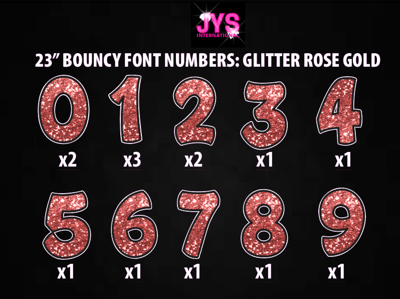 23" GLITTER BOUNCY NUMBER SET