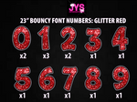 23" GLITTER BOUNCY NUMBER SET