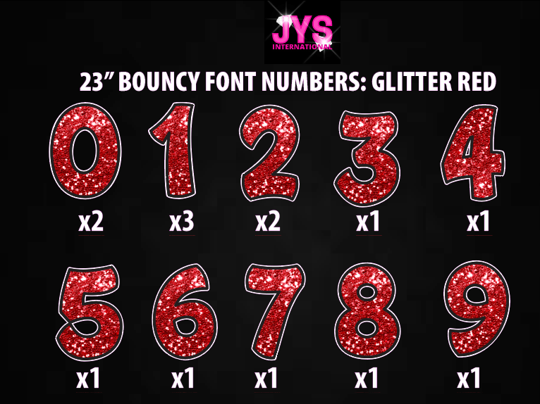 23" GLITTER BOUNCY NUMBER SET