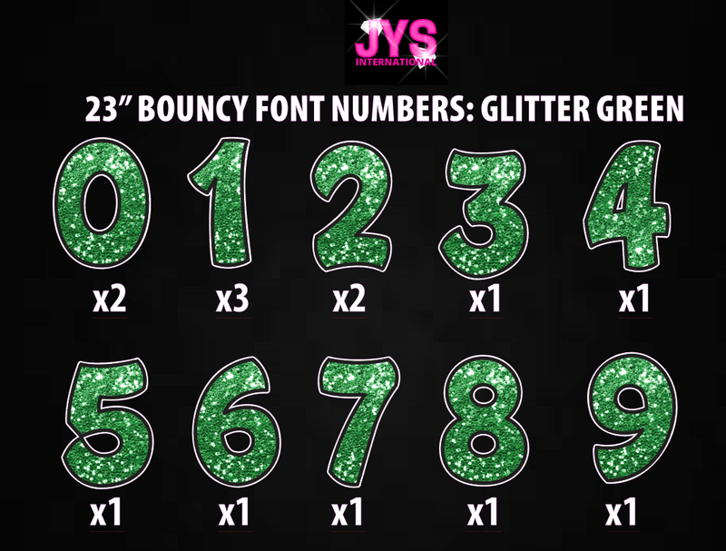 23" GLITTER BOUNCY NUMBER SET