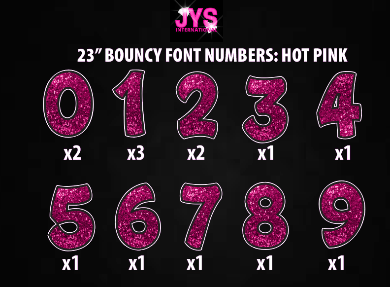 23" GLITTER BOUNCY NUMBER SET