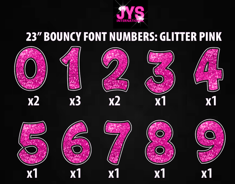 23" GLITTER BOUNCY NUMBER SET