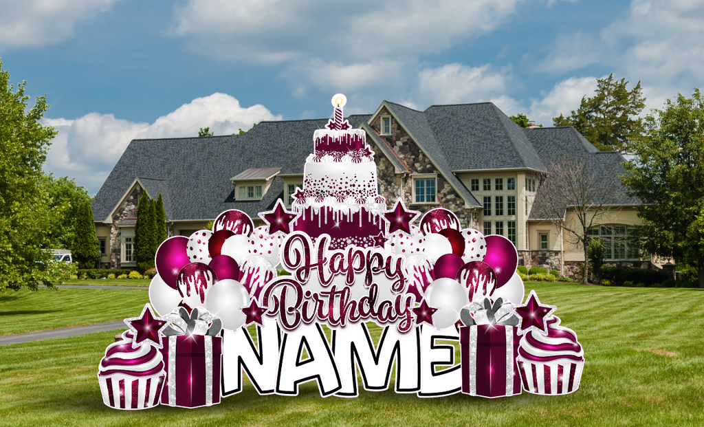 ONE STOP SHOP: BURGUNDY & WHITE - Yard Card Signs by JYS International