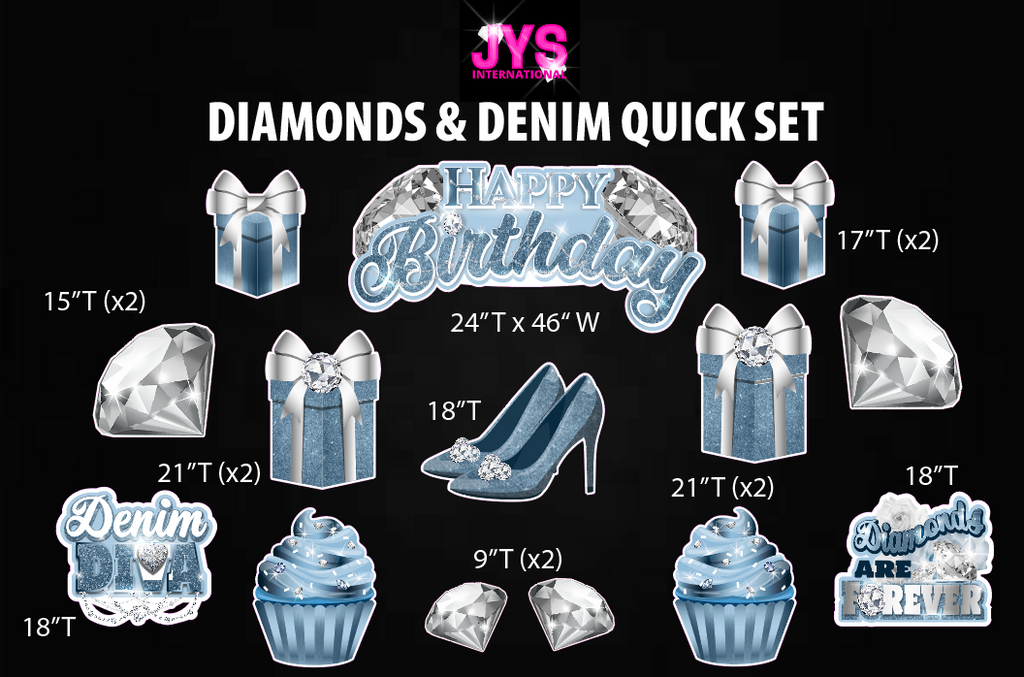 DIAMONDS & DENIM QUICK SET - Yard Card Signs by JYS International