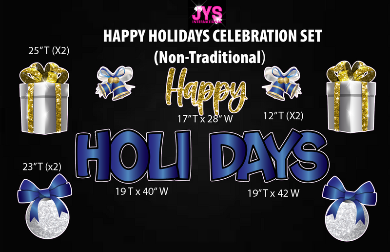 HAPPY HOLIDAYS CELEBRATION SET (NON-TRADITIONAL) - Yard Card Signs by JYS International