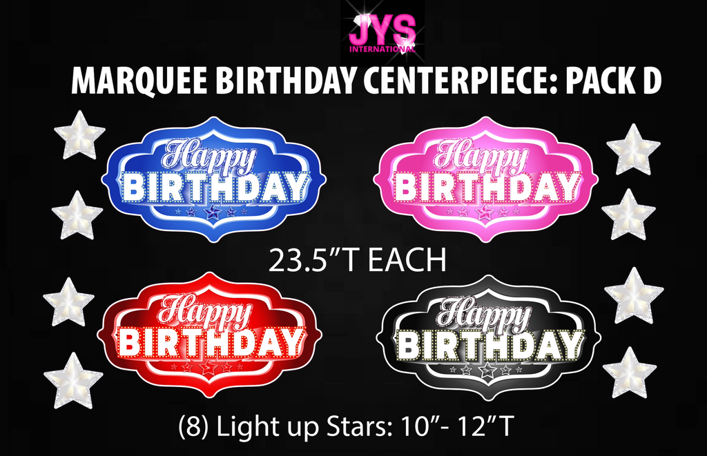 MARQUEE BIRTHDAY CENTERPIECE: PACK D - Yard Card Signs by JYS International