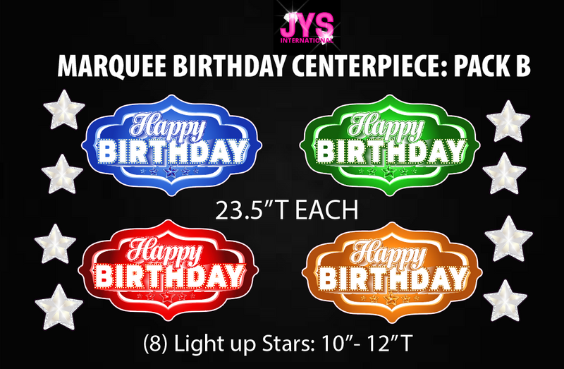 MARQUEE BIRTHDAY CENTERPIECE: PACK B - Yard Card Signs by JYS International