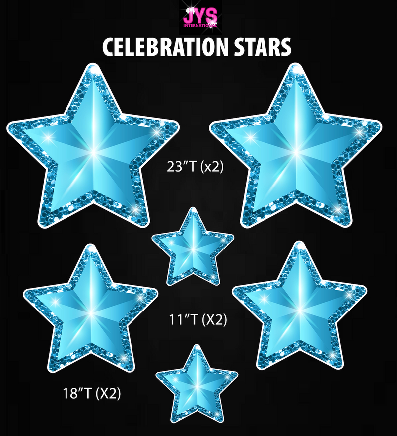 LIGHT BLUE CELEBRATION STARS: HALF SHEET - Yard Card Signs by JYS International