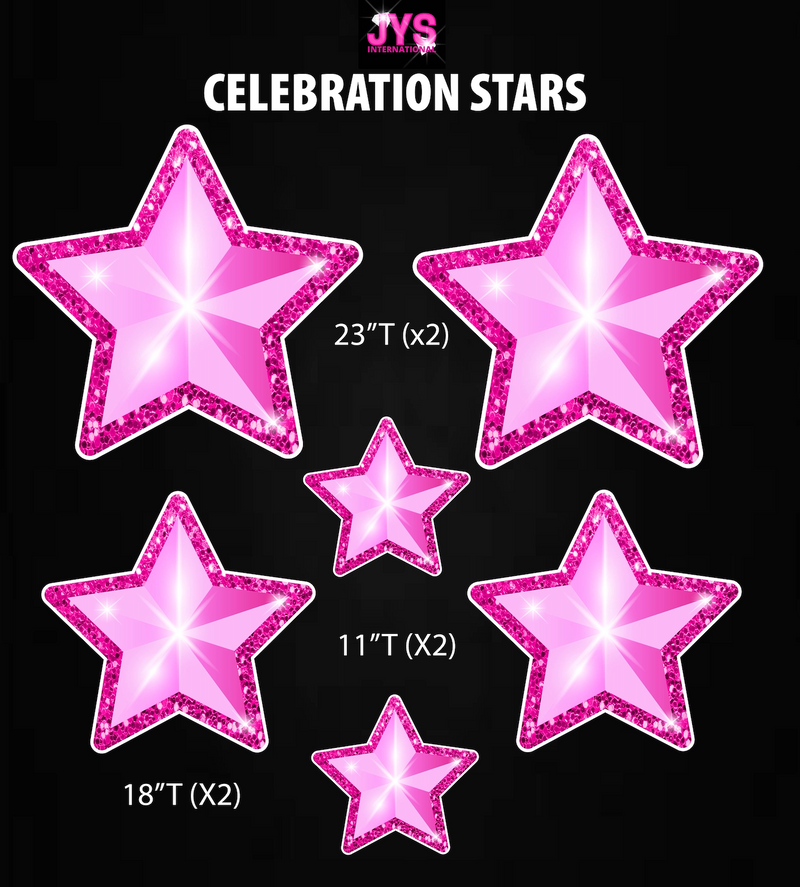 LIGHT PINK CELEBRATION STARS: HALF SHEET - Yard Card Signs by JYS International