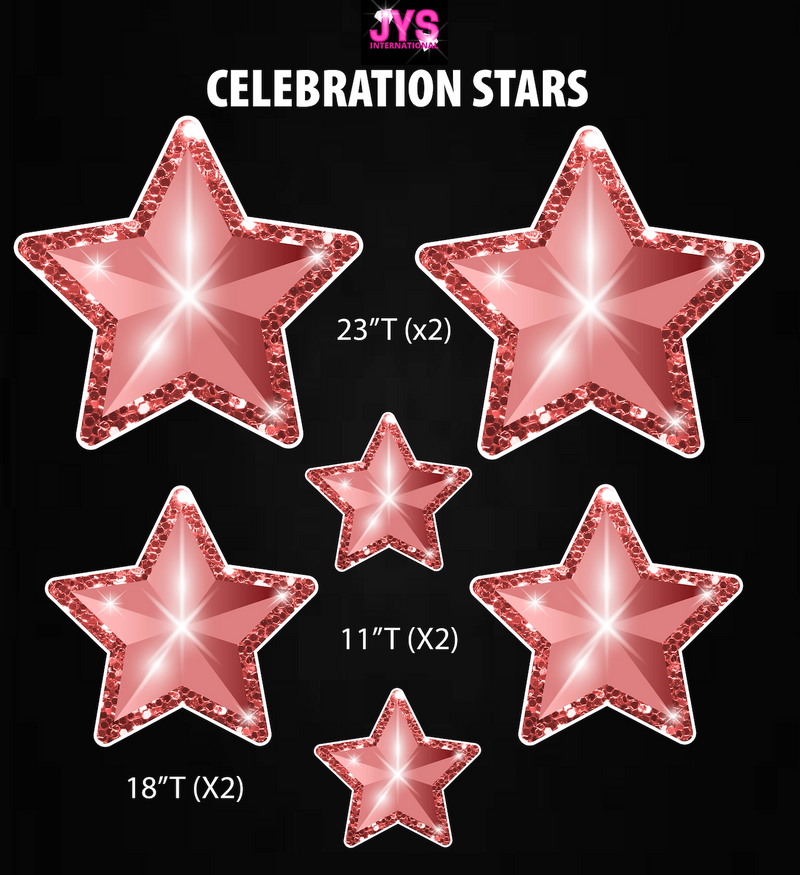 ROSE GOLD CELEBRATION STARS: HALF SHEET - Yard Card Signs by JYS International