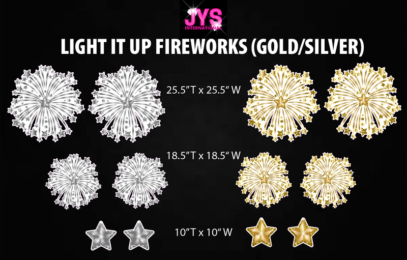 FIREWORKS (GOLD & SILVER) - Yard Card Signs by JYS International