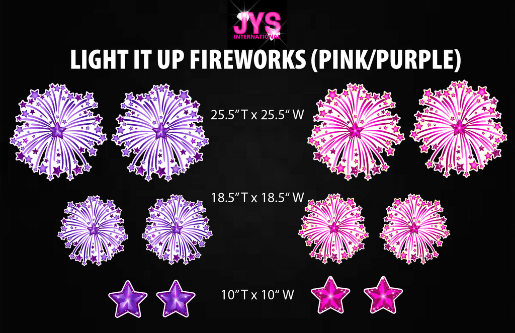 FIREWORKS (PINK & PURPLE) - Yard Card Signs by JYS International