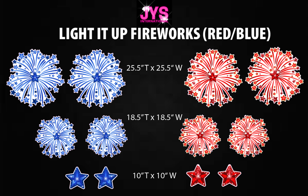 FIREWORKS (RED & BLUE) - Yard Card Signs by JYS International