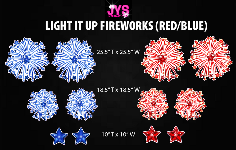 FIREWORKS (RED & BLUE) - Yard Card Signs by JYS International