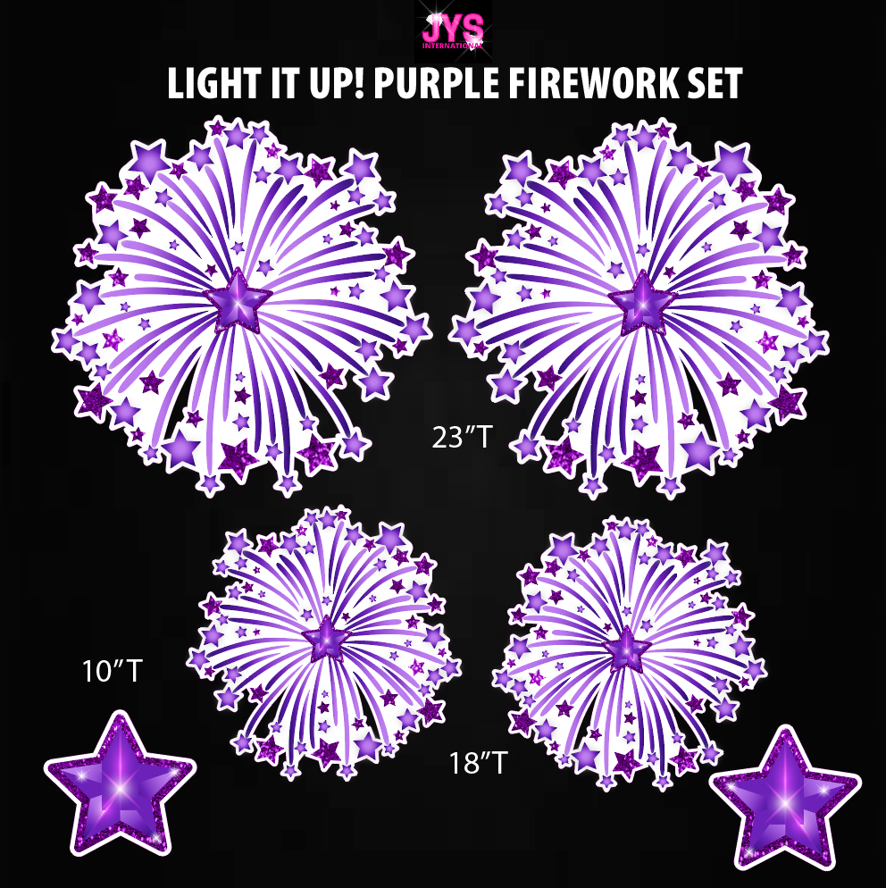 LIGHT IT UP! PURPLE FIREWORKS: HALF SHEET - Yard Card Signs by JYS International