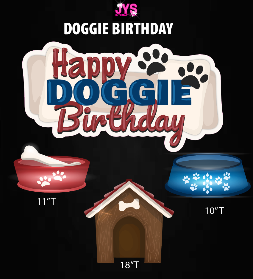 DOGGIE BIRTHDAY: HALF SHEET - Yard Card Signs by JYS International