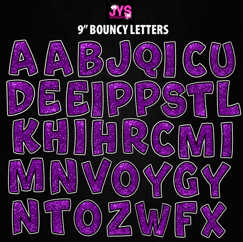 9" BOUNCY LETTERS: HALF SHEET (MULTIPLE COLORS)