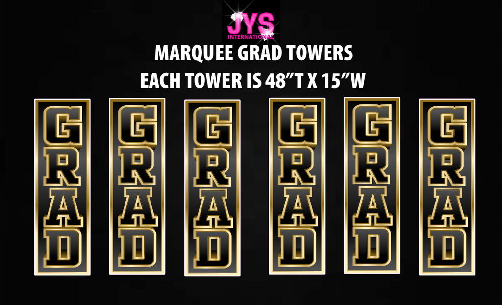 MARQUEE GRAD TOWERS - Yard Card Signs by JYS International