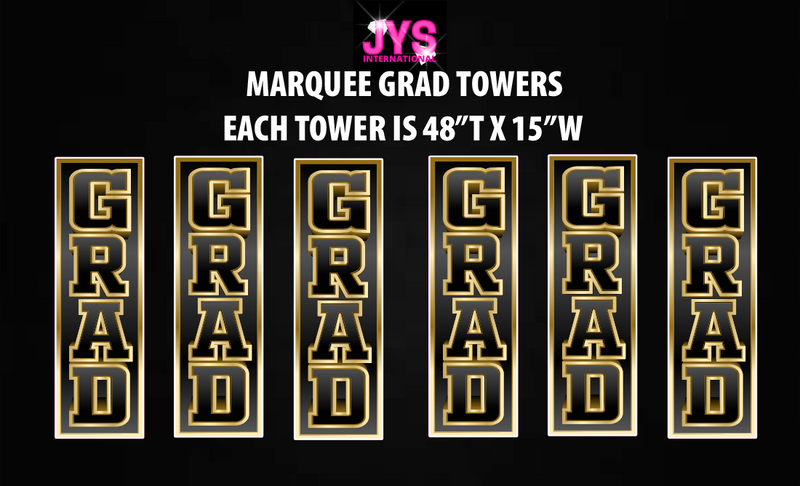 MARQUEE GRAD TOWERS - Yard Card Signs by JYS International