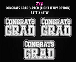 CONGRATS GRAD CENTERPIECE 3 PACK: Multiple Colors - Yard Card Signs by JYS International