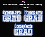 CONGRATS GRAD CENTERPIECE 3 PACK: Multiple Colors - Yard Card Signs by JYS International