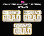 CONGRATS GRAD CENTERPIECE 3 PACK: Multiple Colors - Yard Card Signs by JYS International