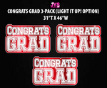 CONGRATS GRAD CENTERPIECE 3 PACK: Multiple Colors - Yard Card Signs by JYS International