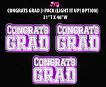 CONGRATS GRAD CENTERPIECE 3 PACK: Multiple Colors - Yard Card Signs by JYS International