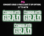 CONGRATS GRAD CENTERPIECE 3 PACK: Multiple Colors - Yard Card Signs by JYS International