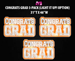 CONGRATS GRAD CENTERPIECE 3 PACK: Multiple Colors - Yard Card Signs by JYS International