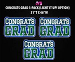 CONGRATS GRAD CENTERPIECE 3 PACK: Multiple Colors - Yard Card Signs by JYS International