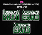 CONGRATS GRAD CENTERPIECE 3 PACK: Multiple Colors - Yard Card Signs by JYS International