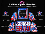 CONGRATS GRAD PHOTO OP SET: RED & BLUE - Yard Card Signs by JYS International