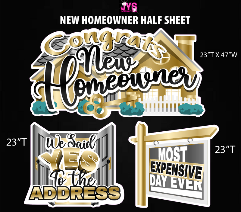 NEW HOMEOWNER: HALF SHEET - Yard Card Signs by JYS International